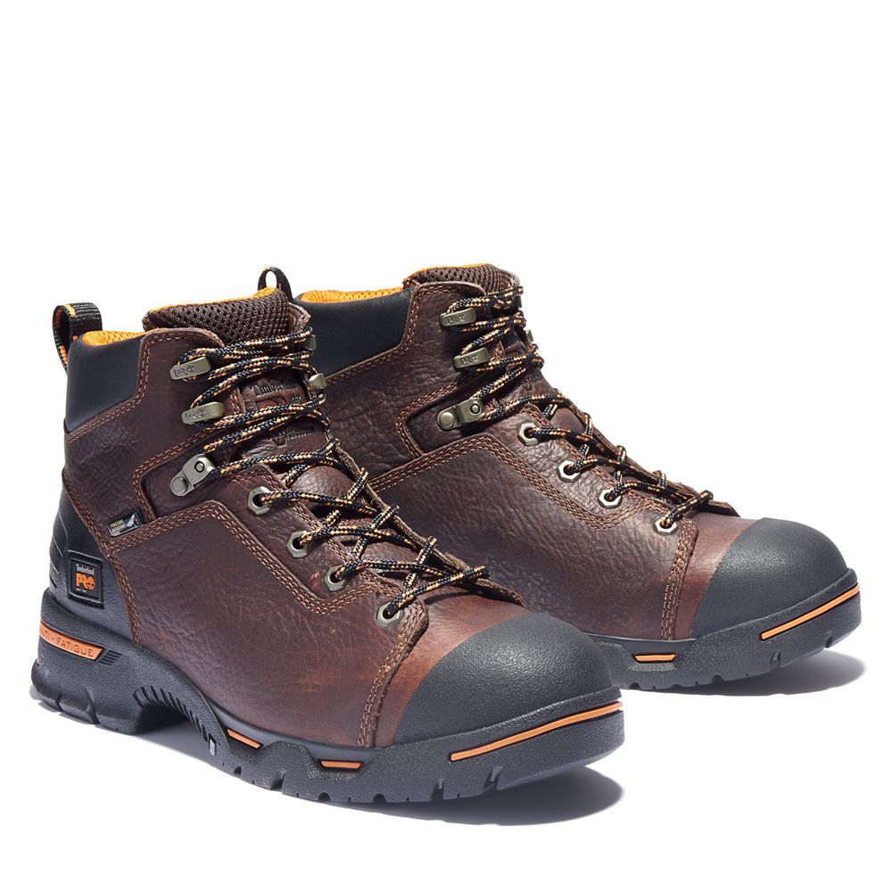 Botas de Trabajo Timberland Hombre Pro® Endurance 6\" Soft Toe Marrones - Chile ZMV-092835